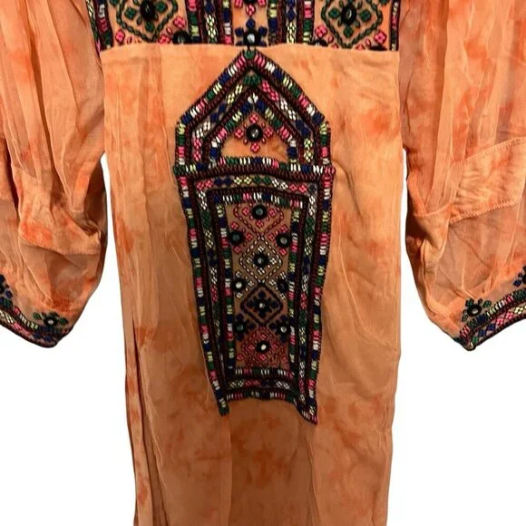 Free People Market Place Embroidered Maxi Top S Boho Festival - Picture 10 of 16